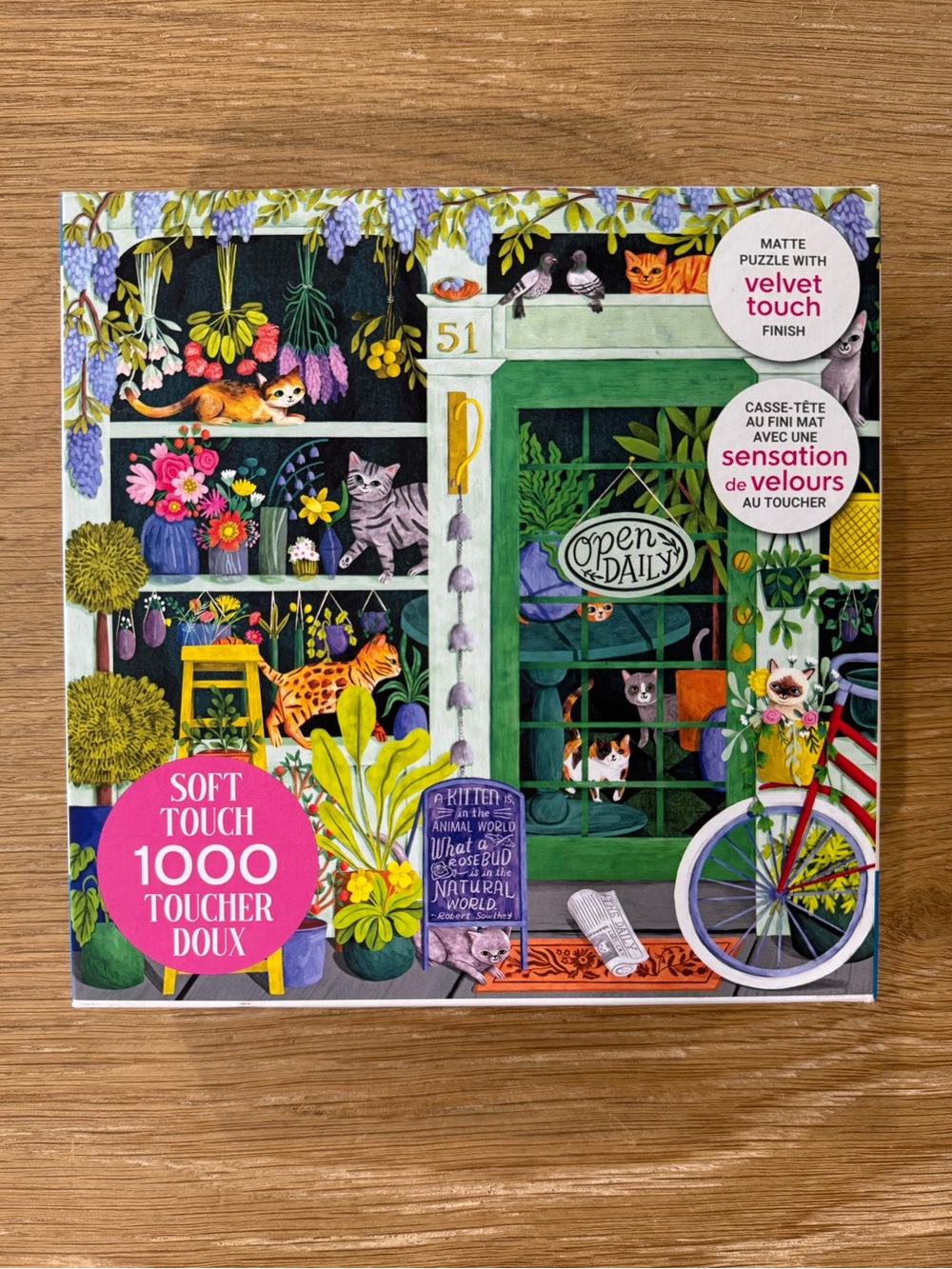 Cat Flowers Soft Touch 1000 Piece Puzzle